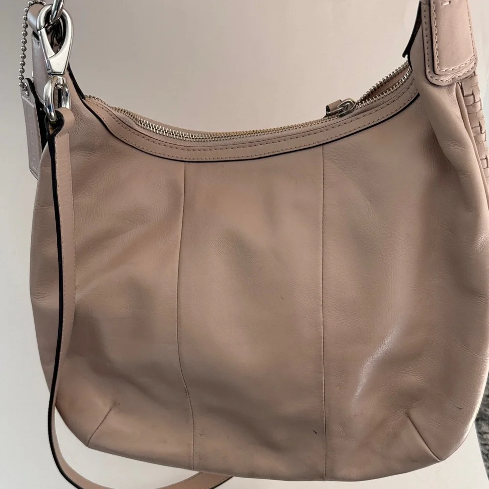 Coach Leather Kristen Woven Purse Bag L1169-19314 in taupe - Picture 2 of 6